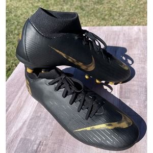 Nike Mercurial Superfly 6 Academy MG Black & Gold AH7362-077 Sz 8.5 Men's Cleats